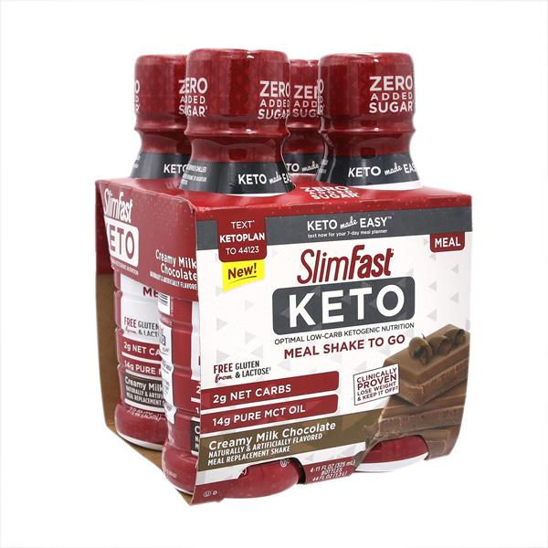 Slim Fast Keto Creamy Milk Chocolate Meal Shake To Go 4pk 