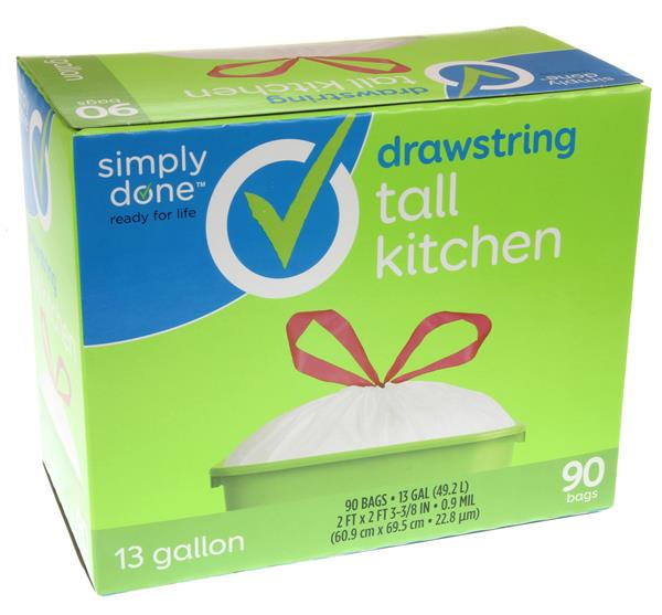 Simply Done Drawstring Tall 13 Gallon Kitchen Bags HyVee Aisles