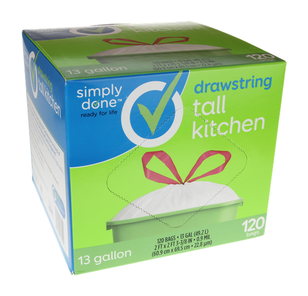 Simply Done Tall Kitchen Drawstring Bags 13 Gallon HyVee Aisles