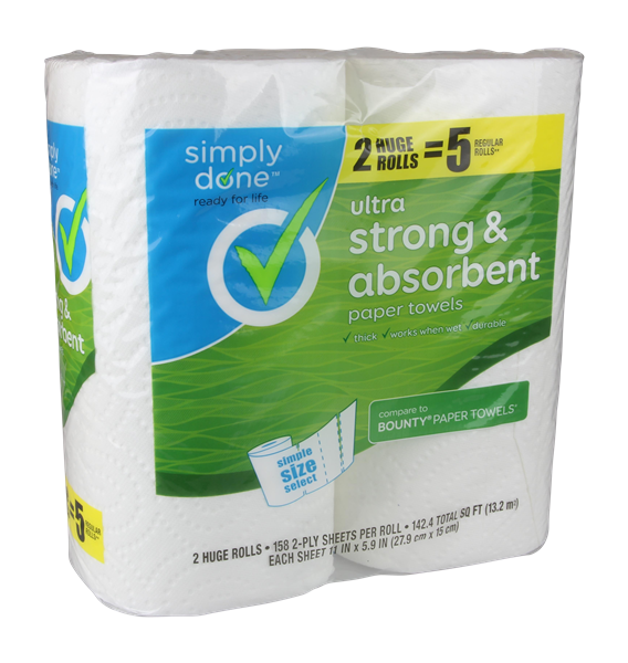 Simply Done Paper Towels, Ultra, Strong & Absorbent, Simple Size