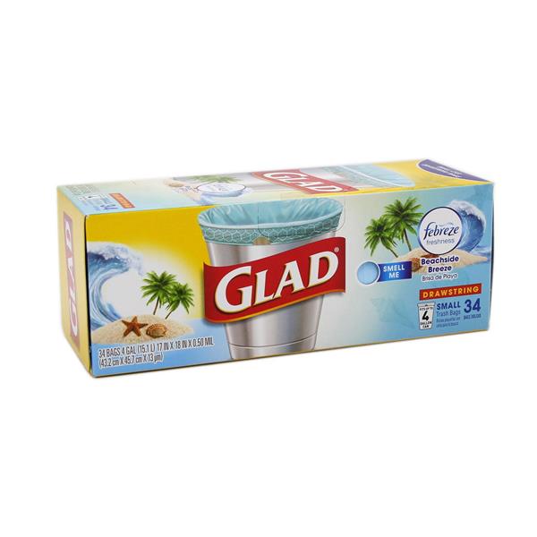 Glad Small Drawstring Beachside Breeze 4 Gal Trash Bags HyVee Aisles Online Grocery Shopping