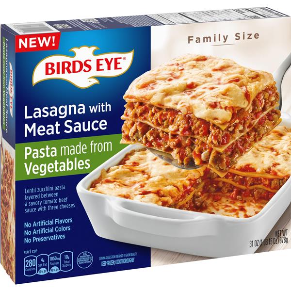 Birds Eye Family Size Lasagna with Meat Sauce Pasta Made From