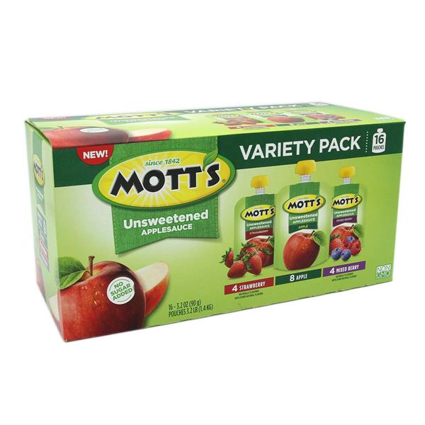 Mott's Unsweetened Applesauce Variety Pack 163.2 oz Pouches HyVee