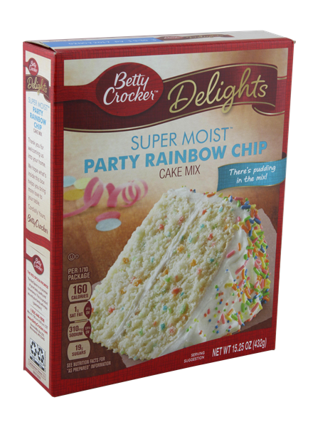 Betty Crocker Delights Super Moist Party Rainbow Chip Cake Mix | Hy-Vee ...