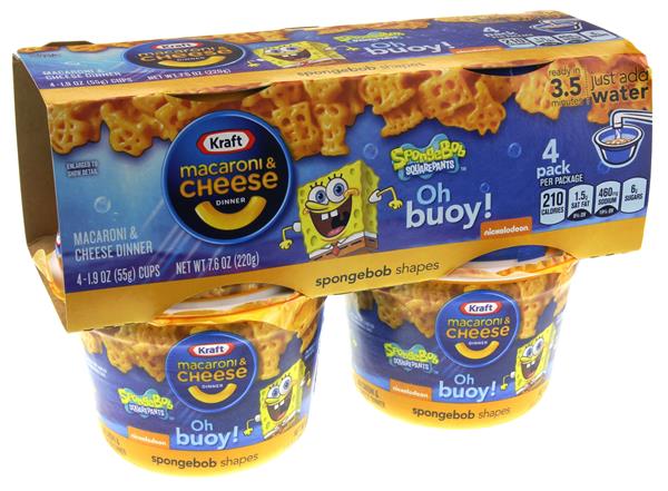 Kraft SpongeBob Shapes Macaroni & Cheese Dinner 4Pk | Hy-Vee Aisles ...