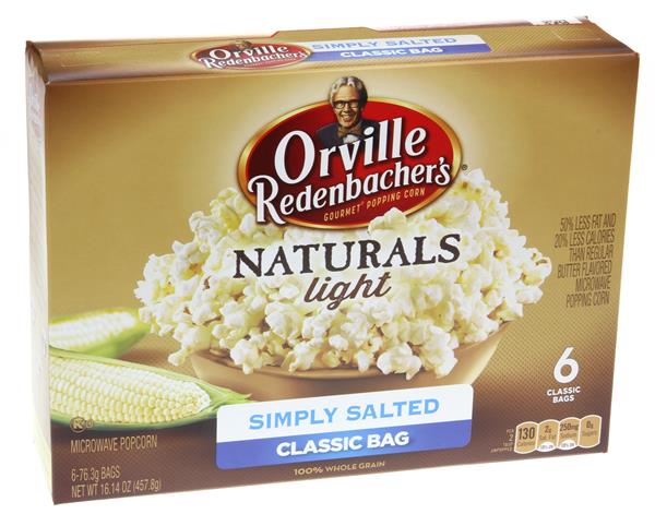 Orville Redenbacher Gourmet Popping Corn Naturals Light Simply Salted Classic Bag 6ct Hy