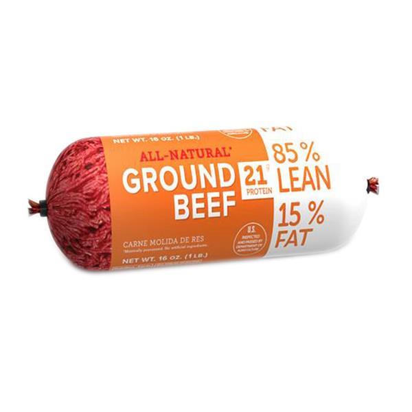 85% Lean/15% Fat Ground Beef Roll, 1lb (Frozen)