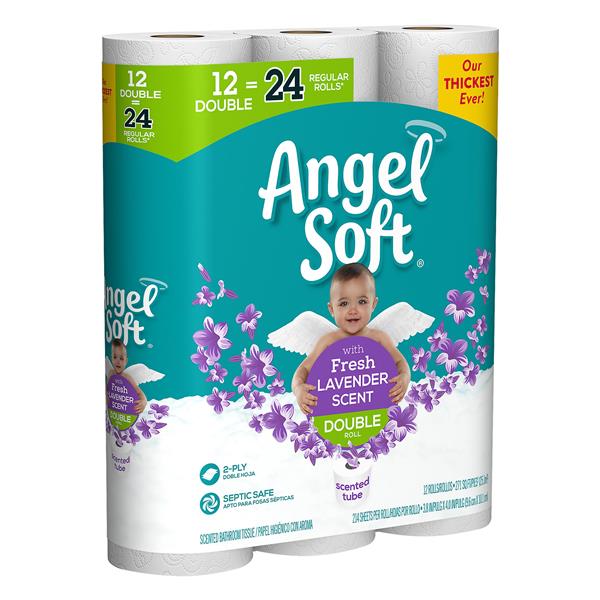 Angel Soft 2-Ply Double Rolls Fresh Lavender Scent Bathroom Tissue | Hy ...