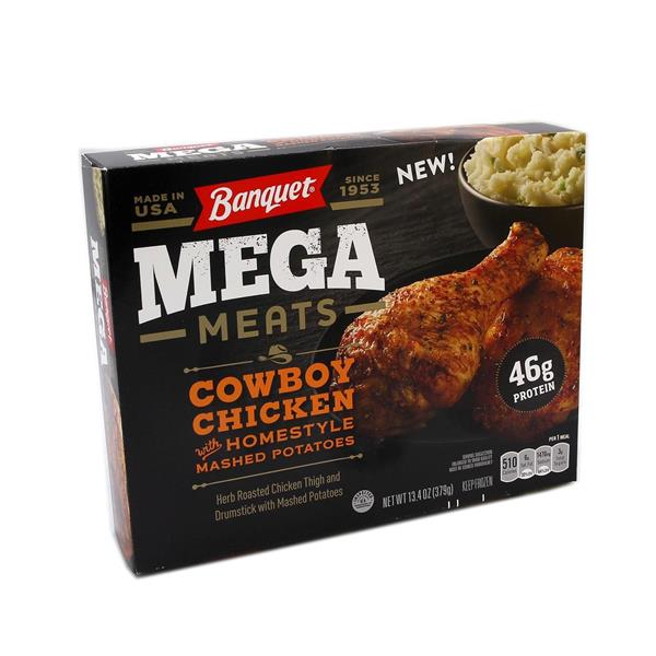 Banquet Mega Meats Cowboy Chicken With Homestyle Mashed Potatoes Hy Vee Aisles Online Grocery Shopping