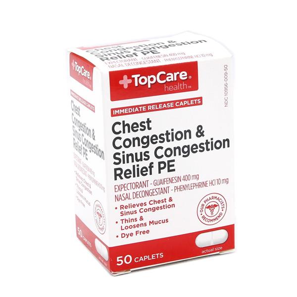 TopCare Health Chest Congestion & Sinus Congestion Relief PE Caplets