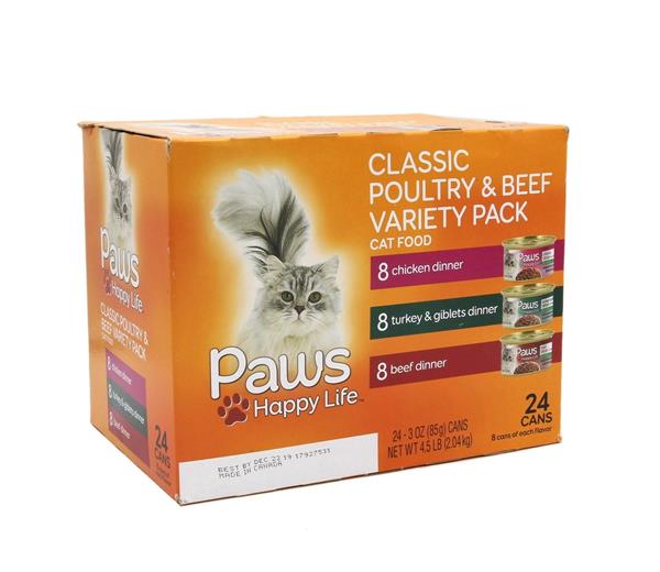 Paws Happy Life Cat Food Classic Poultry & Beef Variety Pack 24Ct Hy