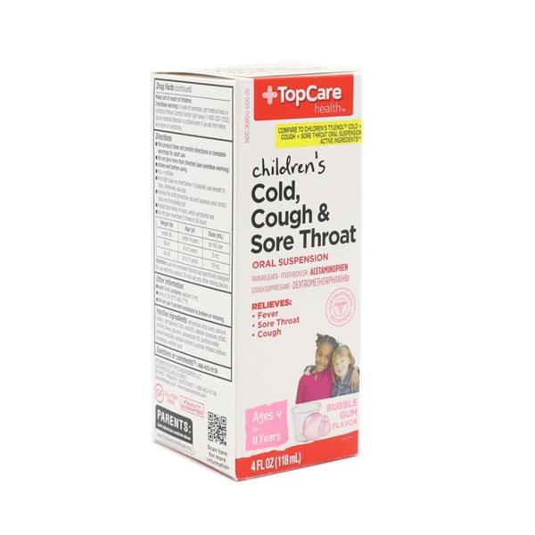 ToPCare Health Children's Cold Cough & Sore Throat Oral Suspension Bubble Gum Flavor HyVee