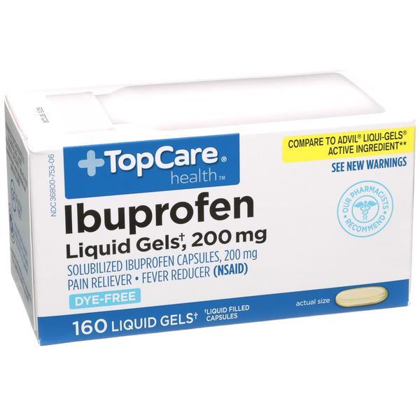 Topcare Health Ibuprofen Liquid Gels 200mg Hy Vee Aisles Online Grocery Shopping