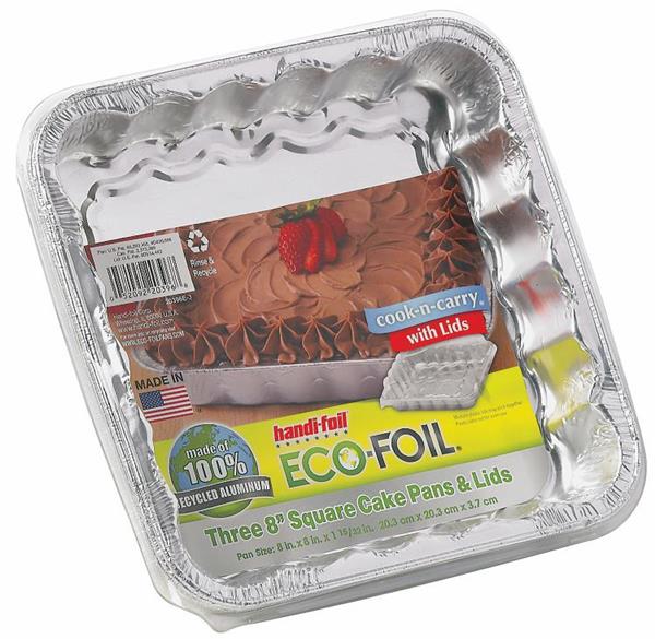 HandiFoil EcoFoil CookNCarry with Lids 8 x 8 x 115/32 in. Square