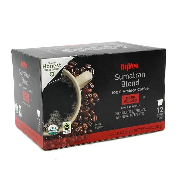 HyVee Sumatran Blend Coffee Single Serve Cups 12Ct HyVee Aisles
