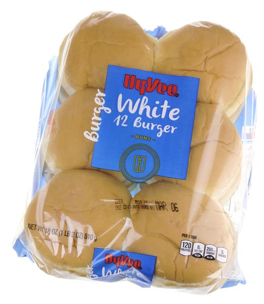 HyVee White Hamburger Enriched Buns 12 Count HyVee Aisles Online