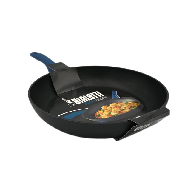 Bialetti Simply Italian Nonstick Aluminum 12'' Frying Pan, Black/Blue