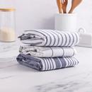 Hy-Vee Seasons Tea Towels in White and Echo Blue, Set of 3