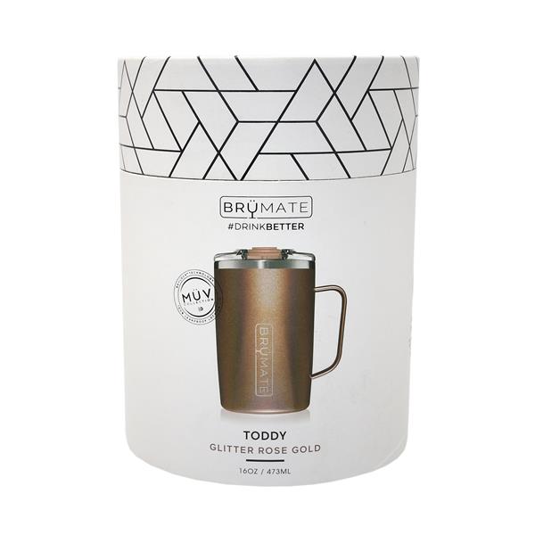 BRUMATE Toddy 16oz Insulated Coffee Mug, Glitter Rose Gold