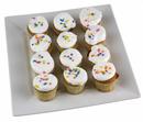 White Mini Cupcakes - White Iced 12 Count