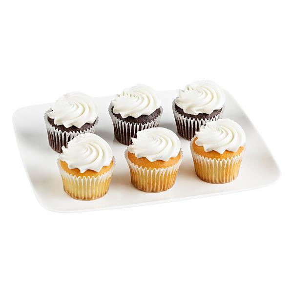 3 White & 3 Chocolate Cupcakes White Iced 6 Count | Hy-Vee Aisles ...