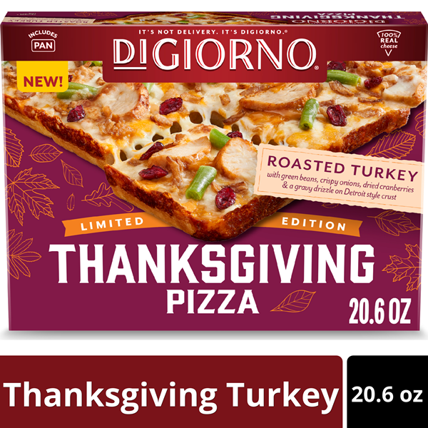 DiGiorno Frozen Pizza, Thanksgiving Pizza, Detroit Style Crust