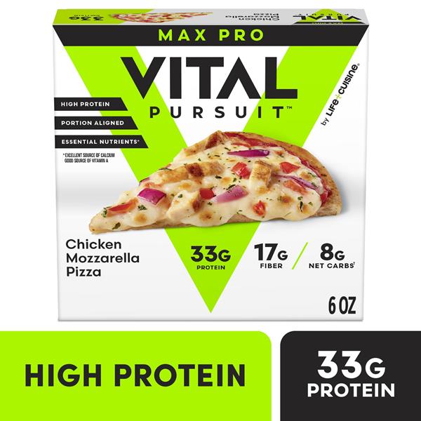 ピッツァ Vital Pursuit Max Pro Thin Crust Chicken Mozzarella Pizza | Hy-Vee