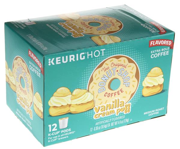 Donut Shop Vanilla Cream Puff Medium Roast Coffee K-Cup ...