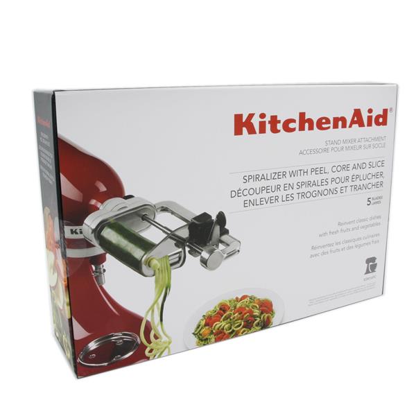 KitchenAid Silver Spiralizer with Peel Core and Slice Attachments