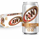 A&W Zero Sugar Cream Soda, 12pk