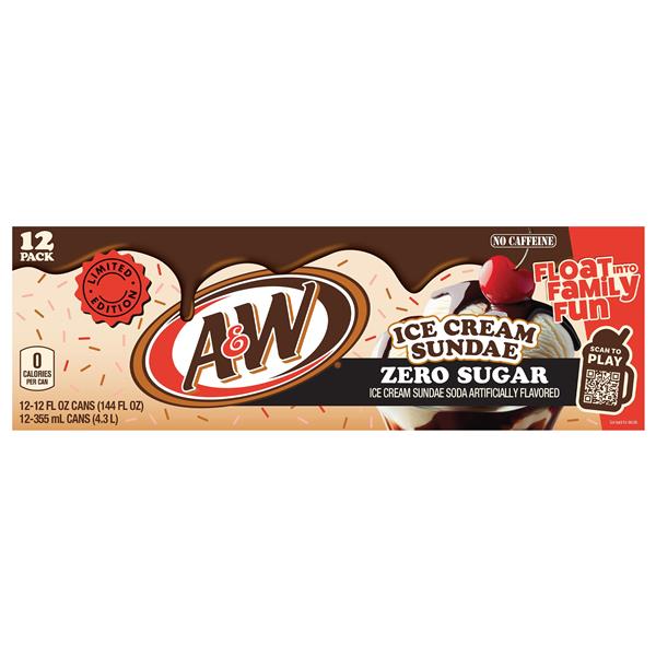 A&W Zero Sugar Ice Cream Sundae Soda, 12Pk | Hy-Vee Aisles Online