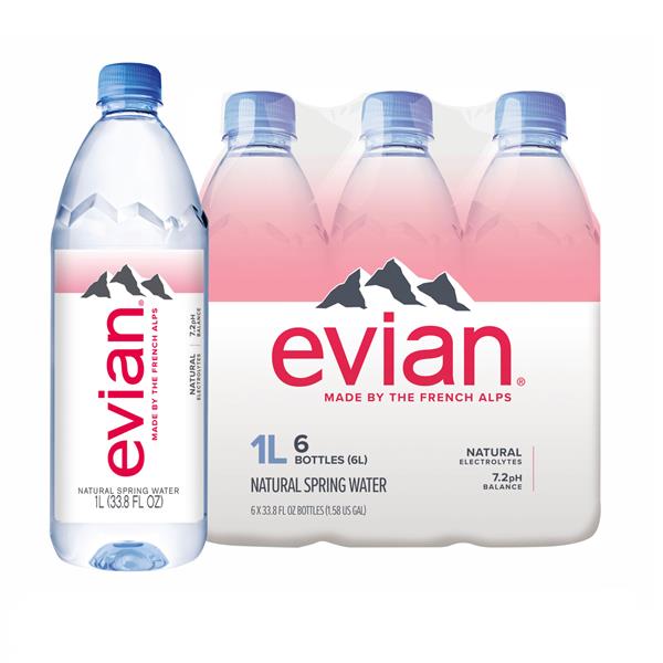 evian Natural Spring Water, 1 L bottles, 6 pack | Hy-Vee Aisles