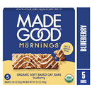MadeGood Mornings Blueberry Soft Baked Oat Bars, 5 Pack