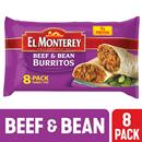 El Monterey Burritos, Beef & Bean, Family Size, 8 Pack