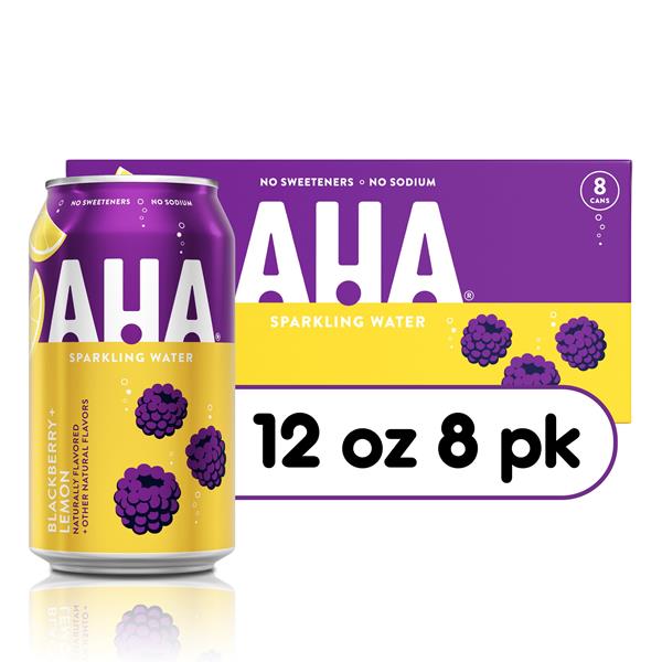 AHA Sparkling Water, Blackberry + Lemon 8 Pack | Hy-Vee Aisles