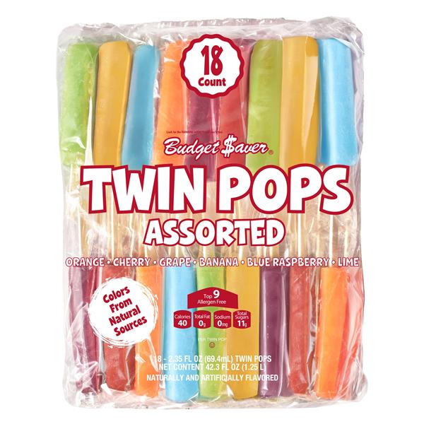 Budget Saver Assorted Twin Pops 18 - 2.35 fl Oz Pops | Hy-Vee