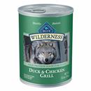 Blue Buffalo Wilderness High Protein, Natural Adult Wet Dog Food, Duck & Chicken Grill 12.5-oz Cans
