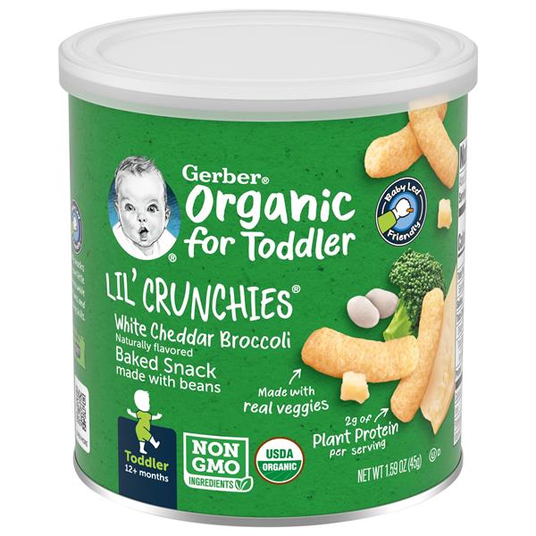 Gerber 2nd Foods Organic for Toddler, Lil' Crunchies, White
