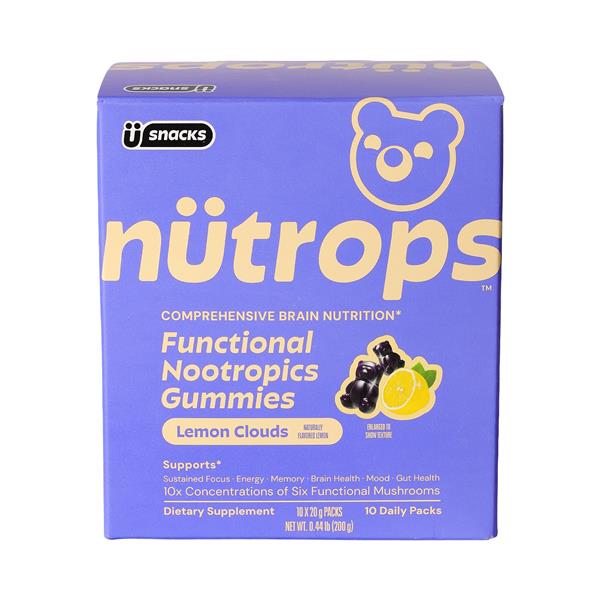 Nutrops by Gruns Functional Nootropics Gummies, Lemon Clouds, 10Pk