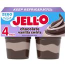 Jell-O Zero Sugar Chocolate Vanilla Swirls Pudding Snack Cups