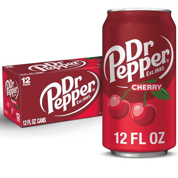 Dr Pepper Cherry Soda, 12 fl oz cans, 12 pack | Hy-Vee Aisles