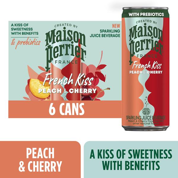 Maison Perrier French Kiss Sparkling Juice Beverage, Peach