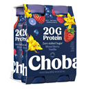 Chobani 20g Protein Greek Yogurt Drink Mixed Berry Vanilla, 4 Pack