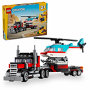 LEGO Creator 3 in 1 Flatbed Truck with Helicopter, 31146, 270 Pieces, 7+