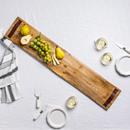 Mud Pie 42 In. Long Wood Serving Board with Leather Handles