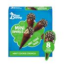 Blue Bunny Mini Swirls Mint Cookie Crunch Cones, Frozen Dessert for Winter