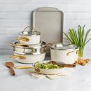 Hy-Vee Seasons 16 Piece Nonstick Cookware Set in Linen