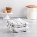 Hy-Vee Seasons Vintage Wash Tea Towels in White and Echo Blue, Set of 2