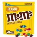 M&M'S Peanut Milk Chocolate Candy, Party Size, 38 oz Bag