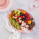 Hy-Vee Seasons Striped Serving Platter in Pink